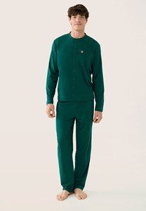 Ensemble pyjama haut et pantalon vert en coton S