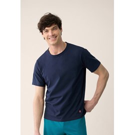 Ensemble pyjama haut marine et short bleu en coton