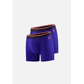 Lots de 2 boxers longs en coton  - bleu roi