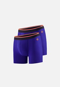 Lots de 2 boxers longs en coton  - bleu roi S