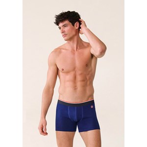 Lots de 2 boxers longs en coton  - bleu roi S