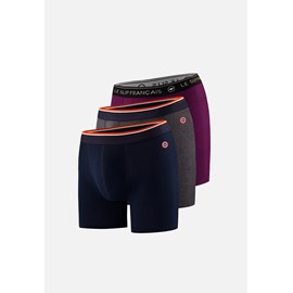 Lot de 3 boxers long en coton  - bleu marine