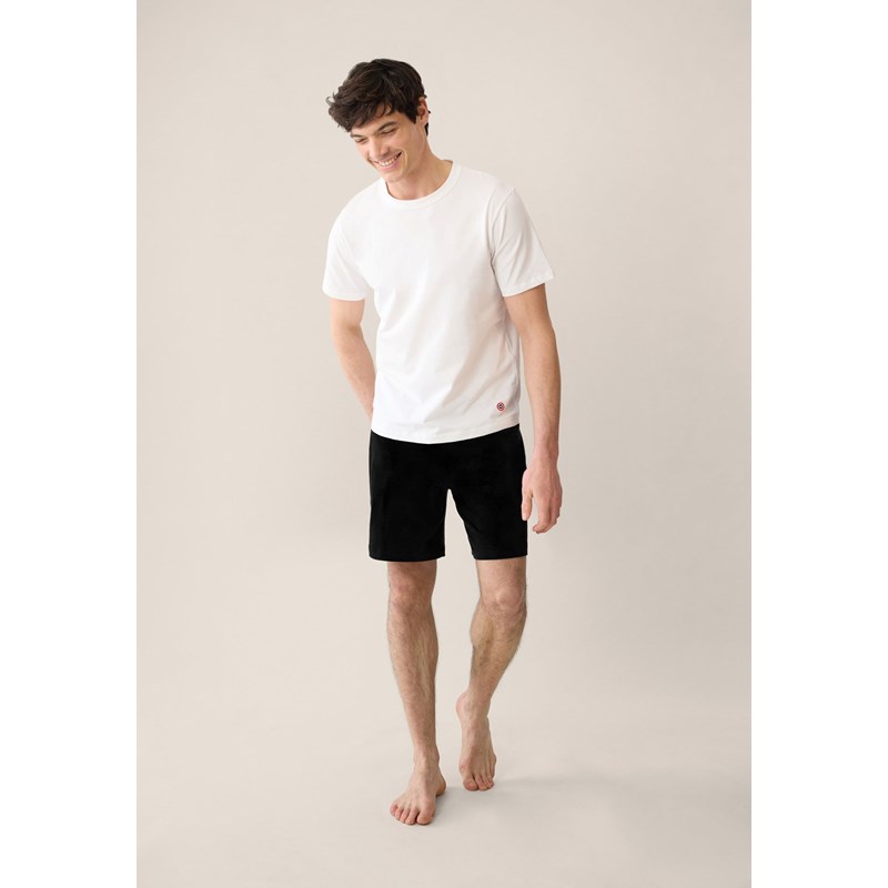 Ensemble pyjama haut blanc et short noir en coton