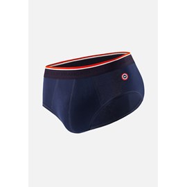 Slip bleu marine en coton avec cocarde