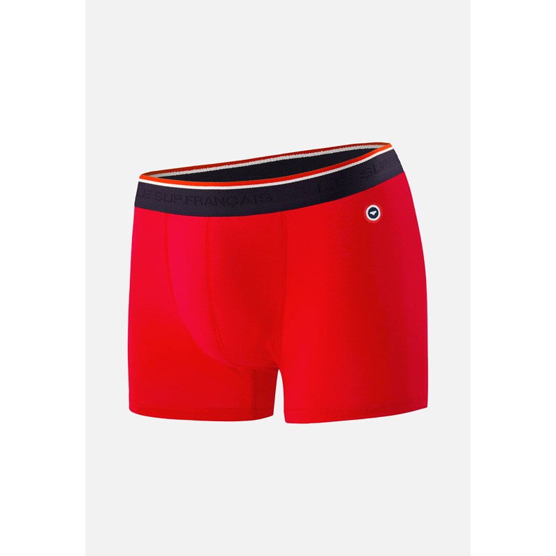 Boxer rouge en coton avec cocarde