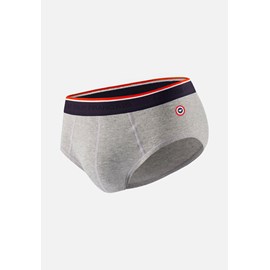 Slip gris en coton avec cocarde
