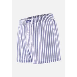 Caleçon à rayures bleu et gris en coton
