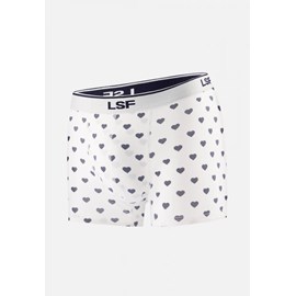 Boxer à coeur bleu marine en coton