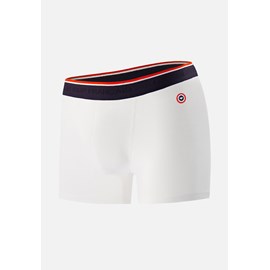 Boxer blanc en coton avec cocarde