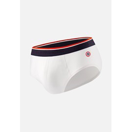 Slip blanc en coton avec cocarde