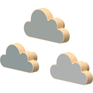 Lot de 3 patères nuage