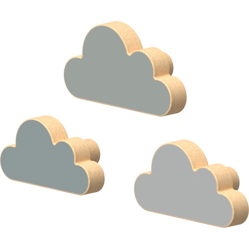 Lot de 3 patères nuage