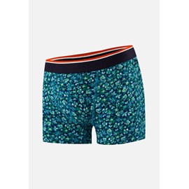 Boxer à fleur bleu en coton