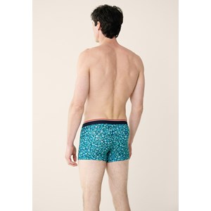 Boxer à fleur bleu en coton S