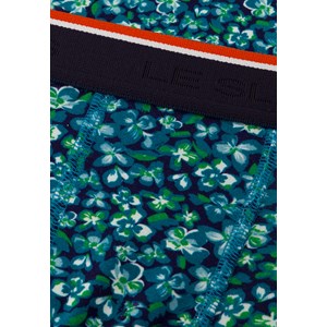 Boxer à fleur bleu en coton S