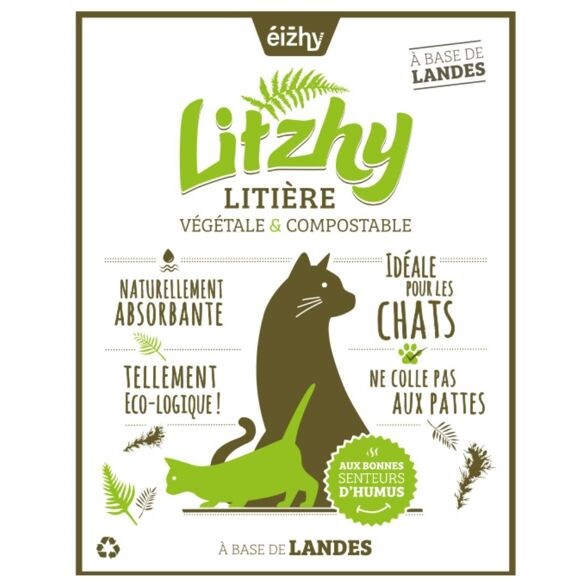 Eizhy - litière végétale et compostable litzhy à base de landes bretonnes