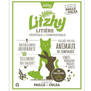 Eizhy - litière végétale et compostable litzhy à base de paille de colza