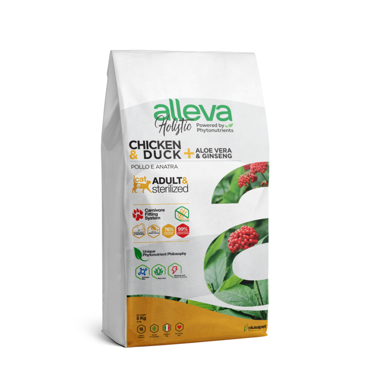 Alleva - croquettes sans céréales poulet & canard pour chat adulte & stérilisé