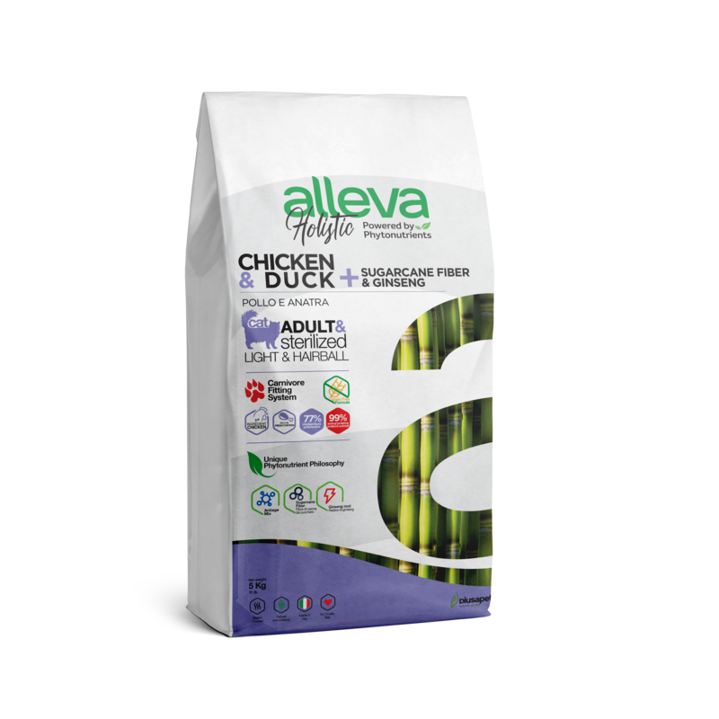 Alleva - croquettes sans céréales poulet & canard chat adulte & stérilisé
