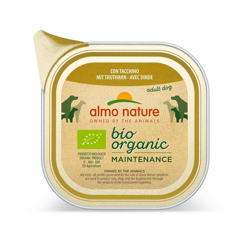 Almo nature - barquettes bio organic pour chien à la dinde
