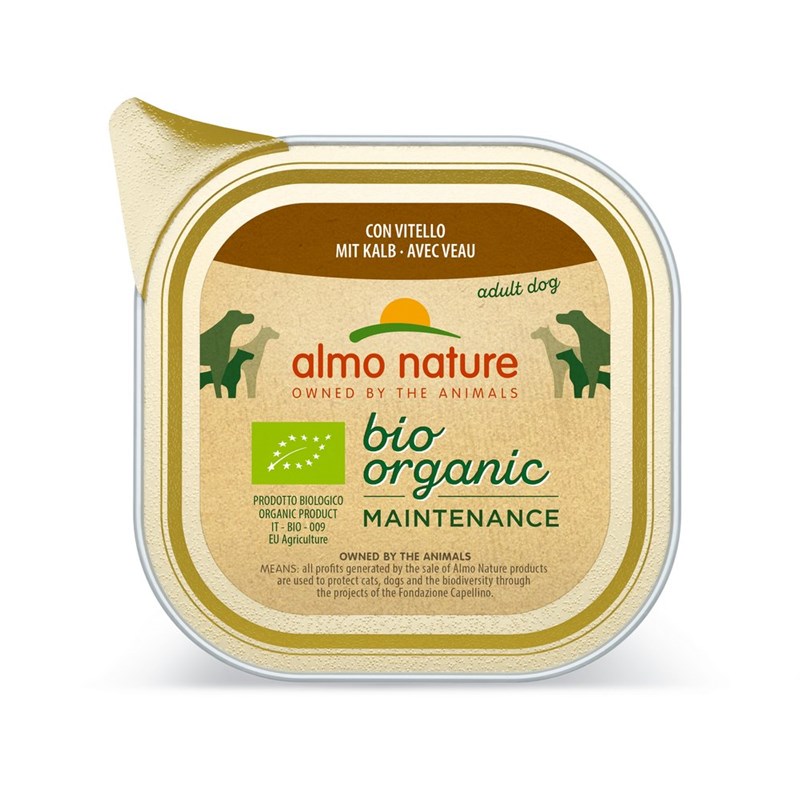 Almo nature - barquettes bio organic pour chien au veau