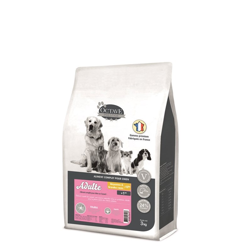 Octave prestige - croquettes au canard pour chien de moyenne et grande taille