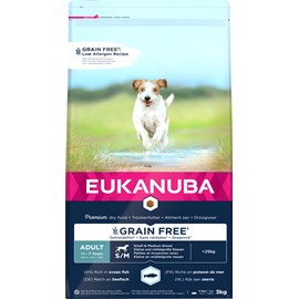 Eukanuba - croquettes sans céréales poisson chien petite et moyenne taille