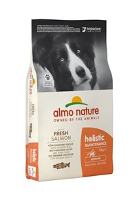 Almo nature - croquettes holistic au saumon pour chien de taille moyenne