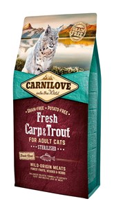 Carnilove  - croquettes sans céréales carpe & truite pour chat stérilisé