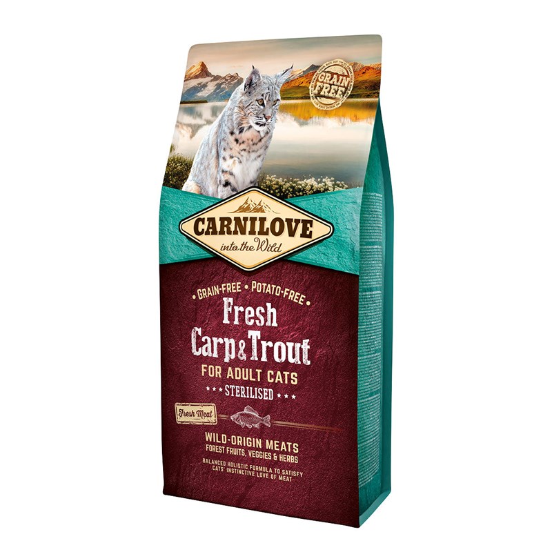 Carnilove - Carnilove - croquettes sans céréales carpe & truite pour chat stérilisé