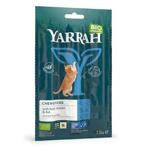 Yarrah - bâtonnets à mâcher bio boeuf & poisson pour chat