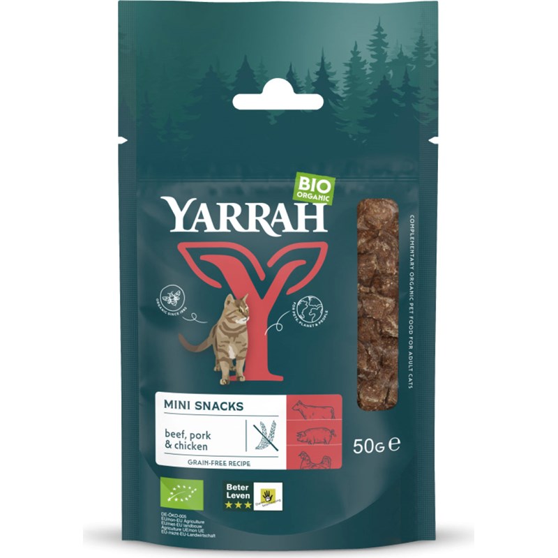 Yarrah - mini snack bio sans céréales pour chat
