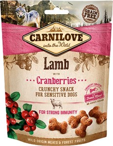 Carnilove - friandises sans céréales crunchy agneau & cranberries pour chien