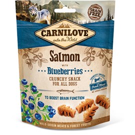 Carnilove - friandises sans céréales crunchy saumon & myrtilles pour chien