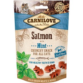 Carnilove - friandises sans céréales crunchy saumon & menthe pour chat