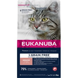 Eukanuba - croquettes sans céréales au saumon pour chat senior