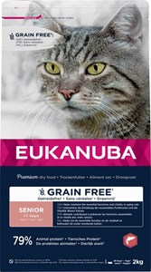 Eukanuba - croquettes sans céréales au saumon pour chat senior
