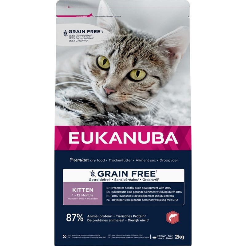 Eukanuba - Eukanuba - croquettes sans céréales au saumon pour chaton