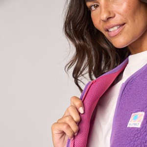 Veste sherpa zippée sans manches femme violet M