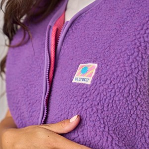 Veste sherpa zippée sans manches femme violet M