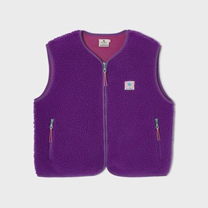 Veste sherpa zippée sans manches femme violet M
