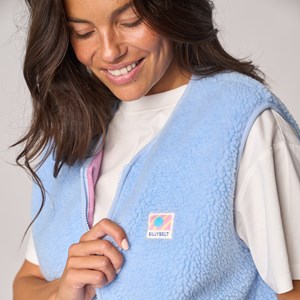 Veste sherpa zippée sans manches femme bleu S