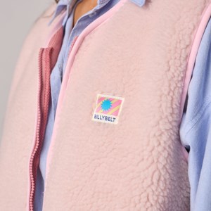 Veste sherpa zippée sans manches femme rose pâle L
