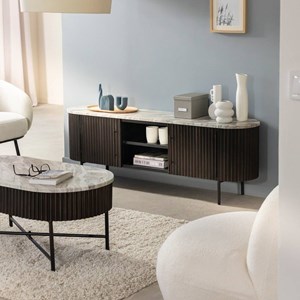 Meuble tv marbre et métal