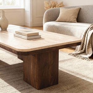 Table basse manguier travertin