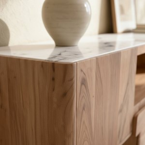 Meuble tv acacia marbre