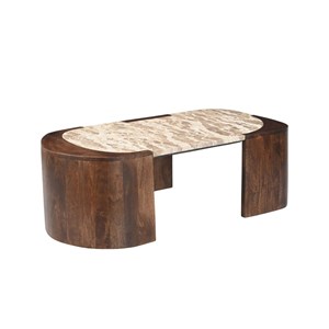 Table basse ovale travertin