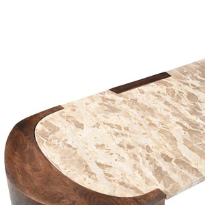 Table basse ovale travertin
