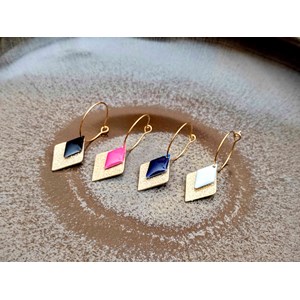 Boucles d'oreilles créoles losange