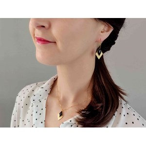 Boucles d'oreilles créoles losange